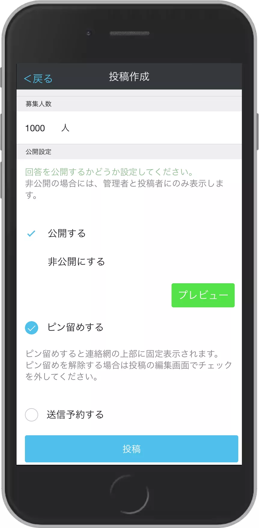 Recruitment create screen 2